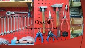  Presentation with auto body shop - Slide set enhanced with auto body shop - image of tools background and a red colored foreground