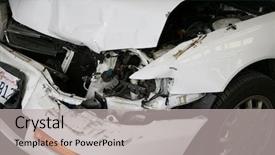  Presentation with car accident - Audience pleasing slide deck consisting of auto body shop - smashed car after a car backdrop and a light gray colored foreground