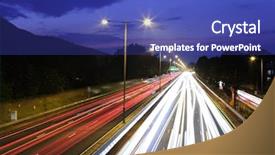  Presentation with highway - PPT layouts having auto bus - highway at night background and a  colored foreground