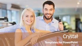  Presentation with car buying - Slides consisting of auto business car sale consumerism background and a coral colored foreground