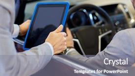  Presentation with car business - Audience pleasing slides consisting of auto business car sale consumerism backdrop and a gray colored foreground