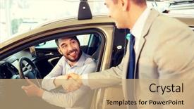  Presentation with car rental - Presentation design featuring auto business car sale consumerism background and a coral colored foreground