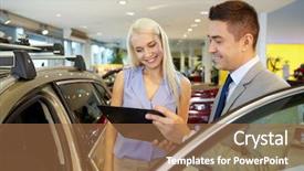  Presentation with car business - Slide set with auto business car sale consumerism background and a coral colored foreground