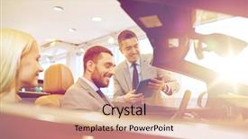  Presentation with car dealer - Audience pleasing slides consisting of auto business car sale consumerism backdrop and a coral colored foreground