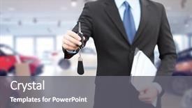  Presentation with car key - PPT layouts featuring auto business car sale gesture background and a gray colored foreground