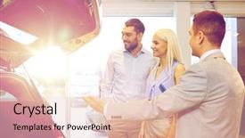  Presentation with car dealer - Slide deck featuring auto business car sale technology background and a  colored foreground