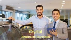  Presentation with car dealer - Slides with auto business car sale techology background and a tawny brown colored foreground