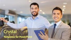  Presentation with car dealer - Cool new theme with auto business car sale techology backdrop and a tawny brown colored foreground