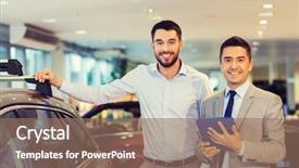 Presentation with car dealer - Theme having auto business car sale techology background and a coral colored foreground