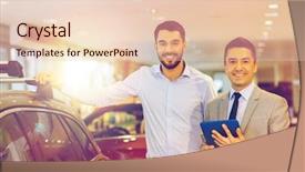  Presentation with car dealer - Beautiful theme featuring auto business car sale techology backdrop and a lemonade colored foreground