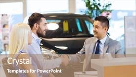  Presentation with car dealer - Colorful slide set enhanced with auto business car sale backdrop and a coral colored foreground