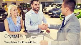  Presentation with car business - Presentation theme featuring auto business car sale background and a lemonade colored foreground