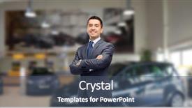  Presentation with car dealer - Colorful presentation design enhanced with auto business car sale backdrop and a ocean colored foreground