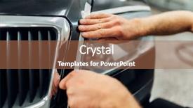  Presentation with auto detailing - Beautiful slide set featuring auto detailing of car headlights backdrop and a coral colored foreground