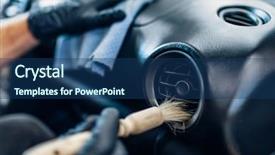  Presentation with auto detailing - Slides featuring auto detailing of car interior background and a ocean colored foreground
