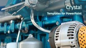  Presentation with show - Beautiful presentation theme featuring auto expo - big new engine backdrop and a ocean colored foreground