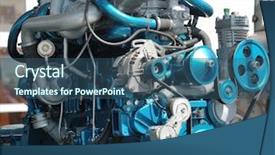  Presentation with show - Presentation design featuring auto expo - big new engine background and a ocean colored foreground