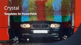  Presentation with car wash - Theme enhanced with auto-in-foam-automatic-car background and a tawny brown colored foreground