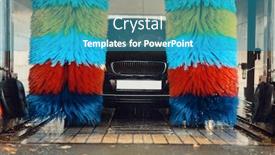  Presentation with car wash - Slides consisting of auto-in-foam-automatic-car background and a teal colored foreground
