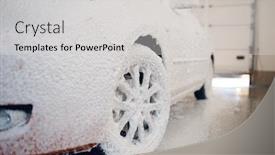  Presentation with car wash - PPT layouts with auto-in-foam-car-wash background and a light gray colored foreground