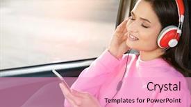  Presentation with audiobook - Colorful PPT theme enhanced with auto library - woman listening to audiobook backdrop and a lemonade colored foreground