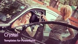  Presentation with car dealer - Beautiful PPT theme featuring car dealer giving keys of a new car to head customer backdrop and a tawny brown colored foreground