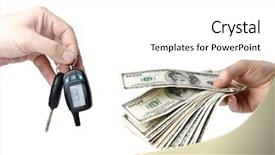  Presentation with waiter hand in white glove - Beautiful PPT theme featuring hand with money and car backdrop and a white colored foreground