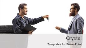  Presentation with car key - Slide set enhanced with auto-mechanic-giving-a-car background and a white colored foreground