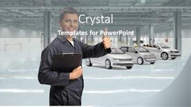  Presentation with auto - Slides having auto-mechanic-holding-a-clipboard and a  colored foreground