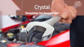  Presentation with mechanic repair - Slides featuring auto mechanic in car repair background and a coral colored foreground