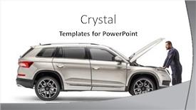  Presentation with suv - Presentation theme with auto-mechanic-looking background and a white colored foreground