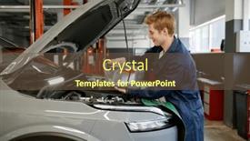  Presentation with oil plastic - Slide set enhanced with auto-mechanic-pouring-fresh-oil background and a  colored foreground