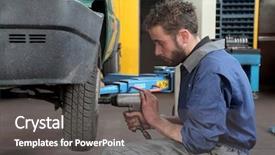  Presentation with wheel axle - Presentation theme enhanced with auto mechanic removing wheel background and a dark gray colored foreground