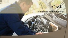  Presentation with update software computer program upgrade - Theme enhanced with auto mechanic using computer diagnostic background and a lemonade colored foreground