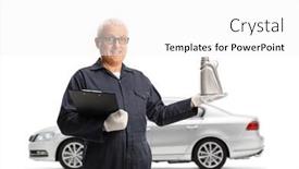  Presentation with motor oil - Presentation theme with auto-mechanic-with-a-silver background and a white colored foreground