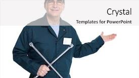  Presentation with auto audio - Beautiful PPT theme featuring auto mechanic with a wheel backdrop and a  colored foreground