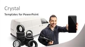  Presentation with auto - Audience pleasing PPT theme consisting of auto-mechanic-with-a-white backdrop and a white colored foreground