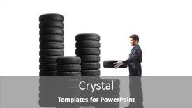  Presentation with tires - Audience pleasing PPT theme consisting of auto-mechanic-worker-putting-tires backdrop and a gray colored foreground