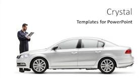  Presentation with auto - Amazing presentation theme having auto-mechanic-writing-a-document backdrop and a white colored foreground