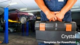  Presentation with mechanics - Cool new presentation theme with auto mechanics backdrop and a tawny brown colored foreground