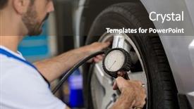  Presentation with tyre - Amazing slide deck having auto meter - check holding pressure gauge backdrop and a dark gray colored foreground