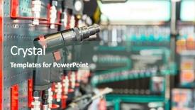  Presentation with repair shop - Cool new PPT theme with auto mobile tools - professional pneumatic wrench car repair backdrop and a ocean colored foreground