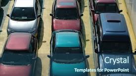  Presentation with lines - Audience pleasing theme consisting of jam packed - cars in lines backdrop and a ocean colored foreground