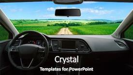  Presentation with automotive interior inside car - Slides enhanced with auto pilot - inside the car view background and a black colored foreground