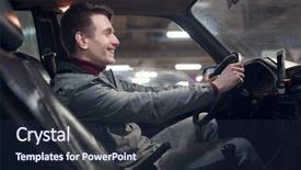  Presentation with auto - PPT theme consisting of auto profile - photo from side of young background and a tawny brown colored foreground