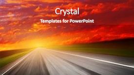  Presentation with asphalt road - PPT theme consisting of auto racing - blurred asphalt road and red background and a crimson colored foreground