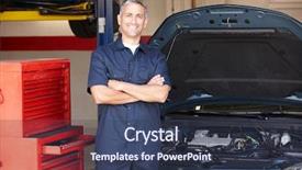  Presentation with work the word in your life - Theme consisting of auto racing - mechanic at work background and a tawny brown colored foreground