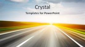  Presentation with asphalt road animtion - Slides featuring auto racing - motion blurred asphalt road background and a light blue colored foreground