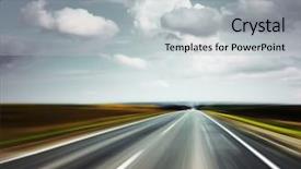  Presentation with asphalt road - Slide deck consisting of auto racing - motion blurred asphalt road background and a light gray colored foreground