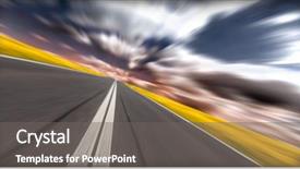  Presentation with road racing - Theme consisting of auto racing - road concept of speed background and a gray colored foreground